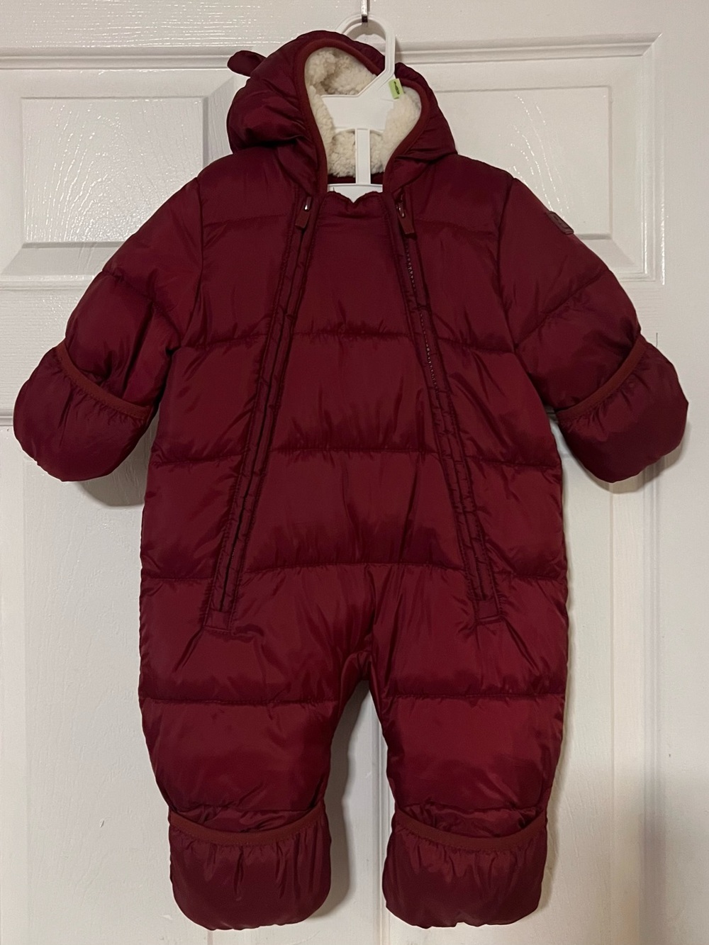 GAP Burgundy Puffer One-Piece Snowsuit